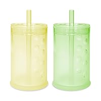 Olababy Silicone Training Cup with Straw Lid Bundle 9oz Lemon + 9oz Kiwi