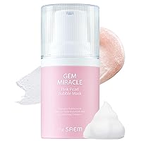 Gem Miracle Pink Pearl Bubble Mask - Korean Wash Off Mask with Oxygen Bubbles - Gentle Pore Cleanser, Bubble Mask for Radiant and Firm Skin - Collagen, Calamine, Hyaluronic Acid, 1.76oz.