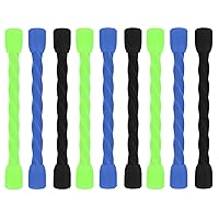 9PCS 4-Inch Silicone Cable Ties, Bendable Rubber Twist Ties, Reusable Twist Ties for Cords, Cable Zip Ties for Organizing, Bundling (3 Colors)