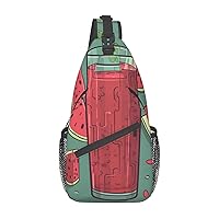 Watermelon Juice Cross Chest Bag Crossbody Backpack for Women Men Sling Bag Travel Hiking Daypack