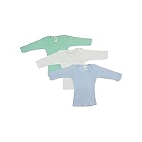 Baby Boy's White, Blue, Aqua Rib Knit Long Sleeve Lap T-Shirt 3-Pack