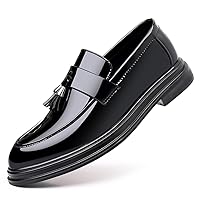 Men's Casual Driving Shoes Patent Leather Tassel Loafers Non-Slip Penny Formal Tuxedo Shoes Business Party Leather Shoes