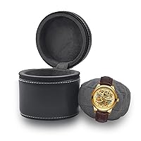 Leather watch box for men, Watch box organizer, jewelry organizer, unisex watch travel case(black 1 epitope)
