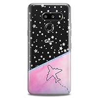 Case Replacement for LG G7 ThinkQ Fit Velvet G6 V60 5G V50 V40 V35 V30 Plus W30 Abstract Plane Flexible Silicone Stars Art Pink Geometric Print Girls Slim fit Clear Design Woman Soft Cute Cute