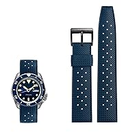 Premium-Grade Tropic Fluorine Rubber watchband for Seiko SRP777J1 SKX Watch Band Diving Waterproof Bracelet 20 22mm Straps (Color : Blue Black, Size : 20mm)