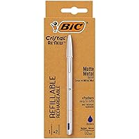 PACK BIC CRISTAL RE NEW - BLEU 1 STYLO-BILLE BIC CRISTAL RE NEW + 2 RECHARGES - POINTE MOYENNE (1.0MM)