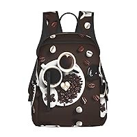 coffee collage print Lightweight Laptop Backpack Travel Daypack Bookbag for Women Men for Travel Work