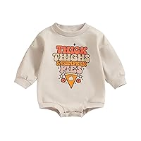 Baby Boy Girl Christmas Outfit Oversized Sweatshirt Romper Long Sleeve Crewneck Sweater Bubble Onesie Clothes