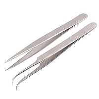 Best Pair Precise Straight Curved Tweezers For Eyelash Extension (One Pair) By G.S Online Store