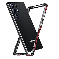 for Bumper Case for Samsung Galaxy s24 Ultra Case Metal, Aluminum Frame &Cover Slim Funda para S 24 Ultra 6.8 '' 5G 2024 Slim S24Ultra Phone Cases Black Red
