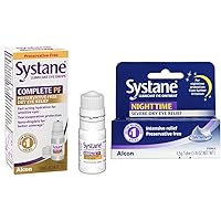 Complete PF Multi-Dose Preservative Free Dry Eye Drops 10ml & Nighttime Lubricant Eye Ointment 3.5g Tube