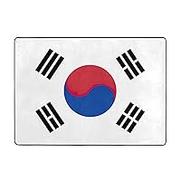 Flag of Republic of Korea Print Luxurious Rugs, Soft Area Rug for Bedroom Living Room, Non-Slip Washable Floor Mat