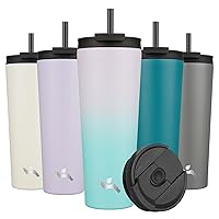 26OZ Insulated Tumbler with Lid and 2 Straws Stainless Steel Water Bottle Vacuum Travel Mug Coffee Cup,Oasis
