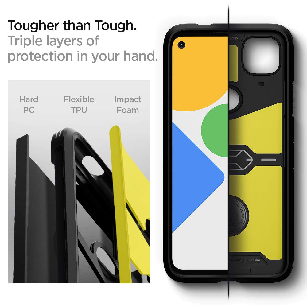 Spigen Tough Armor [Extreme Protection Tech] Designed for Google Pixel 4a Case (2020) [NOT Compatible with Pixel 4a 5G] - Black