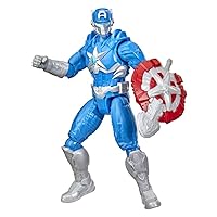 Marvel Avengers Mech Strike Monster Hunters Captain America Toy, 6-Inch-Scale Action Figure with Accessory, Toys for Kids Ages 4 and Up