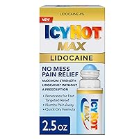 Icy Hot Maximum Strength Lidocaine No-Mess Pain Relief Liquid, No-Mess Applicator, 2.5 Ounces