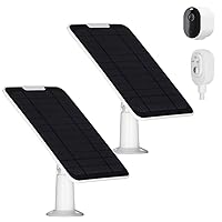 Solar Panel Charger Compatible with Arlo Pro 3/Pro 4/Pro 5S/Ultra/Ultra 2/Go 2 Continuous Power Supply IP65 Weatherproof with 9.8ft Charging Cable and Adjustable Wall Mount