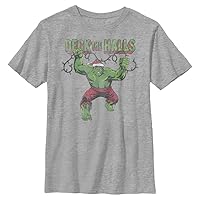 Marvel Christmas Hulk Deck The Halls Portrait Boys T-Shirt