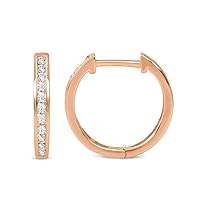 10k Gold 1/4ct TDW Diamond Hoop Earrings (I-J,I2)
