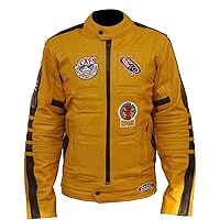 Men's Yellow Leather Motorcycle Jacket