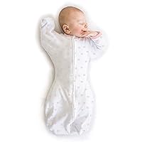 Amazing Baby Transitional Swaddle Sack with Arms Up Half-Length Sleeves and Mitten Cuffs, Tiny Bows, Pink, Small, 0-3 months, 6-14 lbs (Better Sleep for Baby Girls, Easy Swaddle Transition)
