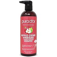 Apple Cider Vinegar Thin2Thick Shampoo (16oz / 473ml) Biotin, Castor Oil for Reduced Frizz, Split Ends, Clarifying & Detox, No Parabens, No Sulfates, All Hair Types, Men & Women