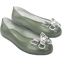 mini melissa Sweet Love Fly Jelly Flats for Girls- Girl's Ballet Flats w/Butterfly Design, Ballerina Flats, Kids Jelly Shoes
