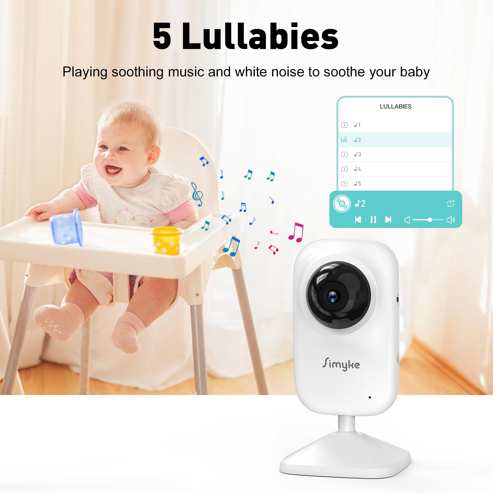 Simyke Upgrate Video Baby Monitor,WiFi Baby Camera,2.8