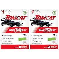 Tomcat Super Hold Glue Traps Mouse Size, Contains 4 Traps - Captures Mice - Also Used for Cockroaches, Scorpions, Spiders and Many Other Pests (Pack of 2)