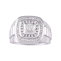 Rylos Mens Diamond Ring 14K White Gold Role X Style Comfort Fit 1.25 Carats Total Diamond Weight