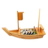 Wooden Sushi Boat Serving Tray 35 Inch, Extra Large Sushi Plates Sushi Boat Sashimi Serving Platter for Restaurant or Catering Service