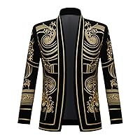 Men's Business Blazer Embroidery Coat Singer Stage Costume Dress Velveteen Blazer Design