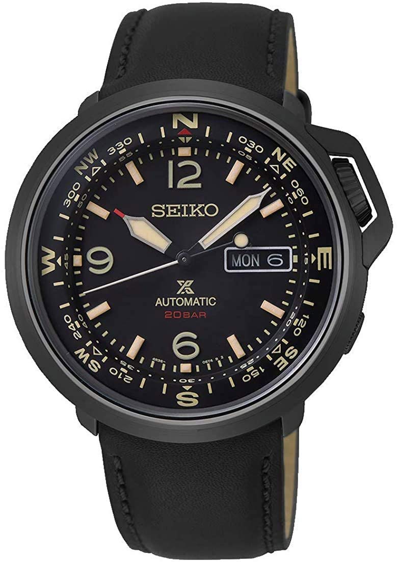 Buy SEIKO Prospex Automatic 20 Bar Land Series Compass Black IP Leather  Sports Watch SRPD35K1 | Fado168
