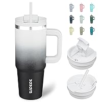 BJPKPK 30 oz Insulated Tumbler With Lid And Straw Stainless Steel Tumblers Cup With Handle For Women And Men,Day & Night