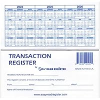 24 Check Registers 24/25/26 Calendars for Personal Checkbook - Checkbook Ledger Transaction Registers Log for Personal or Business Bank Checking Account, Saving Account