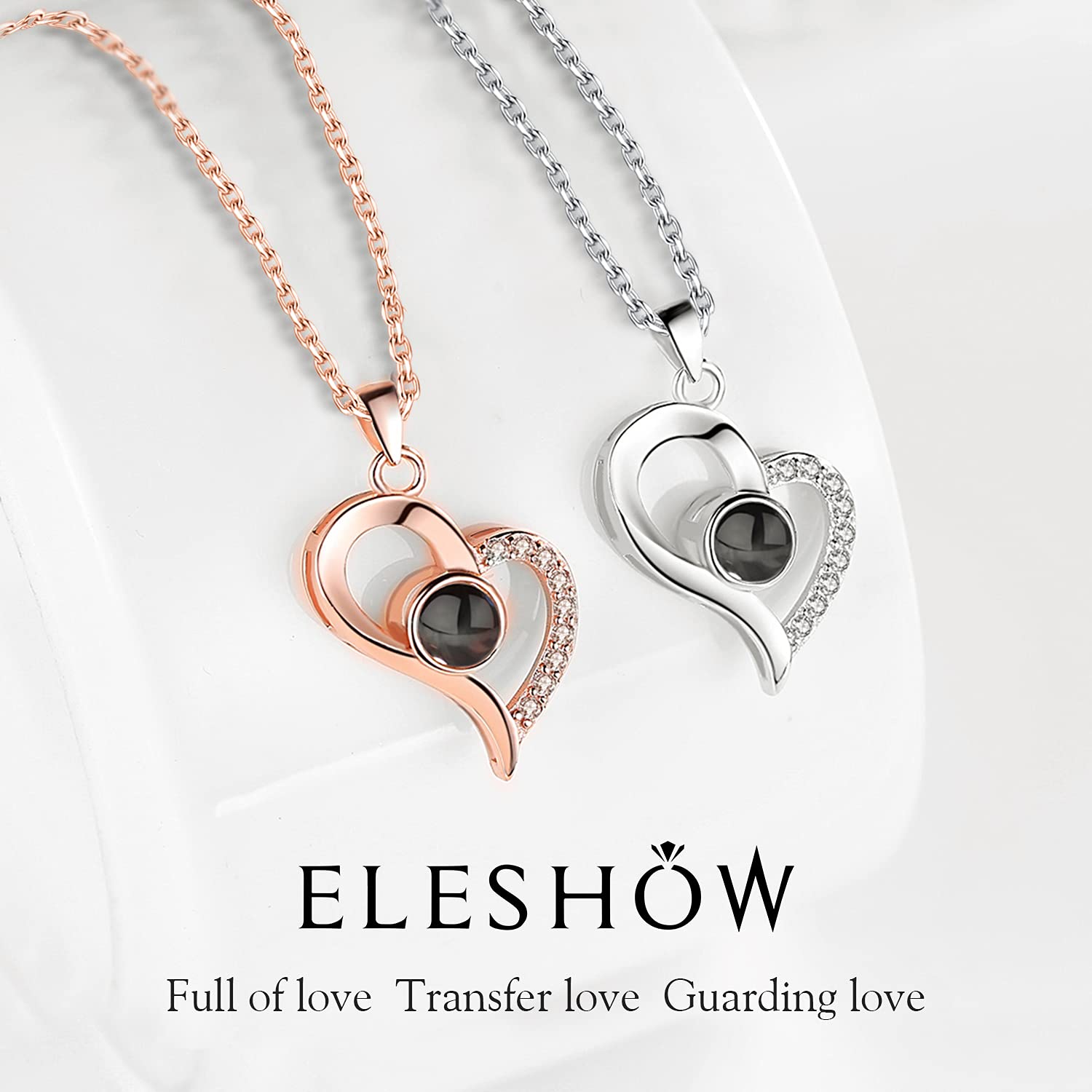 EleShow 925 Sterling Silver I Love You Necklace 100 Languages Necklaces for Women Christmas Anniversary Birthday Jewelry Gifts for Girlfriend Wife Her Mom from Daughter
