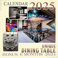 Unique Dining Table Calendar 2025: 18 Monthly January To December 2025, Including a Bonus of 6 Months in 2024, Organize with a Large-Sized Note Sections in Each Month.