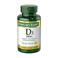 Vitamin D3, Immune Support, 125 mcg (5000iu), Rapid Release Softgels, 240 Ct