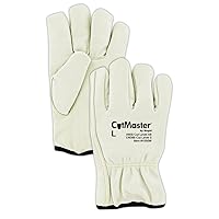 MAGID 1555WS Cut Master 1555W Thermal Leather Drivers Glove – Cut Level A6, Gray, Small, HPPE