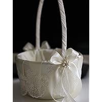 ONE FLOWER GIRL BASKET | Alex Emotions | Ivory Wedding Basket | Lace Collection | Wedding Ceremony Basket