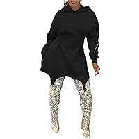 Women's Long Sleeve Hooded Pullover Bodycon High Low Sexy Nightclub Party Hooides Dress