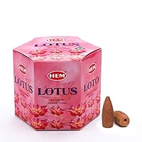 HEM Lotus Backflow Brown Incense Cones | Long Lasting Aroma for Positivity & Pure Air | Pure Herbs, Wood Powder | Aromatherapy For Stress Relief, Air Purifier & Cleansing | Gift Set - Pack of 40 cones