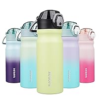BJPKPK Insulated Water Bottle 18oz Stainless Steel Water Bottles With Straw And Carry Handle Double Wall Metal Thermos,Macaron Green