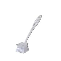 Quickie Dish Brush, Long Handle, White, Dish Scrub Brush for Cleaning, Pots/Pans/Kitchen
