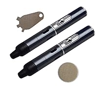 Torch Lighter, FengFang Tube Built-in Detachable Refillable Butane Torch Handheld Lighter for Grill Candle Kitchen, (2 Pack Black)
