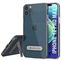 PunkCase for iPhone 12 Pro Max Case [Lucid 3.0 Series] [Slim Fit] [Clear Back] Protective Cover W/Integrated Kickstand & PUNKSHIELD Screen Protector for iPhone 12 Pro Max (6.7