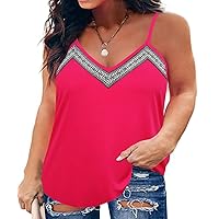 RITERA Plus SizeTank Tops for Women Colorblock Shirt V Neck Sleeveness Tunic Casual Summer Cami Shirts Sexy Blouses