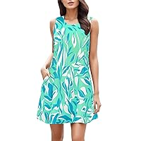 Spring Maternity Dress,Summer Dresses for Women Beach Floral Tshirt Sundress Casual Pockets Boho Tank Dress Sin