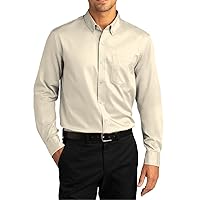 Long Sleeve Button Up Shirts for Men SuperPro React Twill Casual Regular Fit Button Down Shirts with Pocket