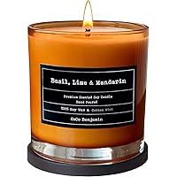 (Basil, Lime & Mandarin) 100% Soy, Highly Scented, Hand Poured Soy Candle